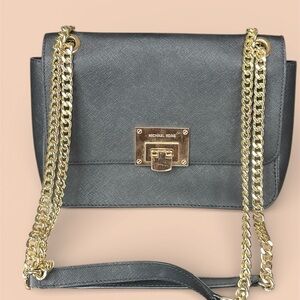 Michael Kors Charcoal and Gold Shoulder Bag